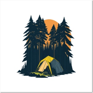 Camping tent in the forest Posters and Art